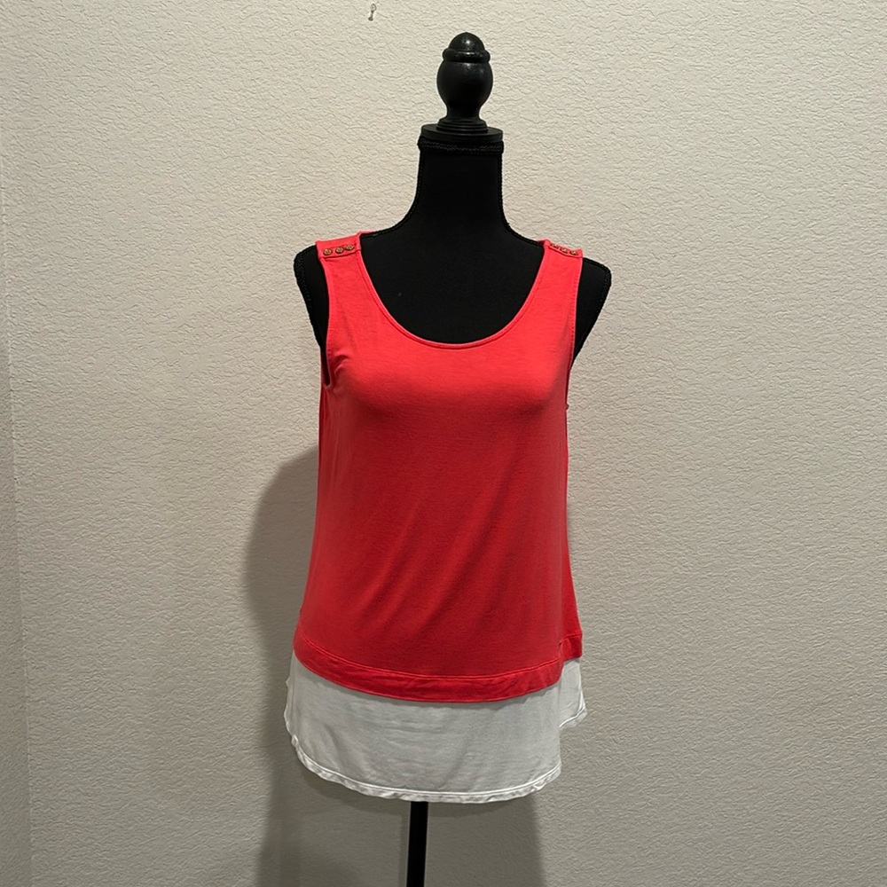 Calvin Klein Red and White Tank Top.